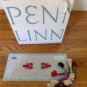 Needlepoint Kit with Red and Cream Threads